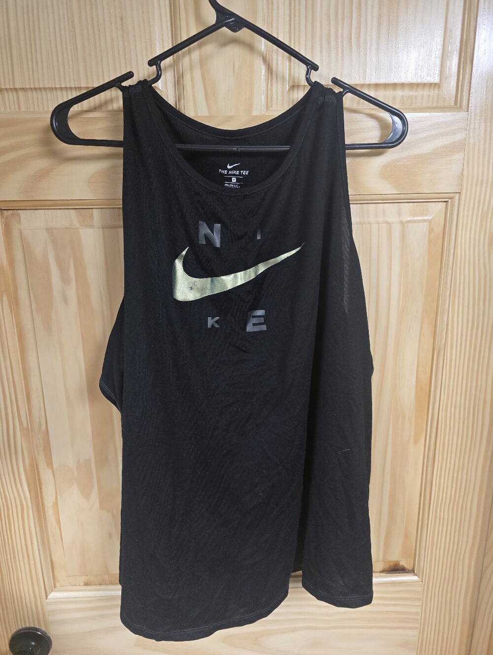 Nike Black Tank Top with Gold Swoosh
